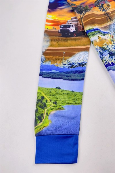 Order Men's Long Sleeve Dye Sublimation Polo Shirt Personal Design Water Sports 3 Button Chest Left Front Chest Pocket Printing Throughout Dye Sublimation Manufacturer 100%Polyester P1428 side view